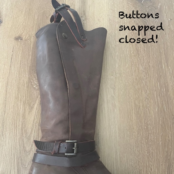 FREEBIRD by Steven Clive Tall Leather Brown Brown, Distressed Buckle, Size 8 - Picture 11 of 14